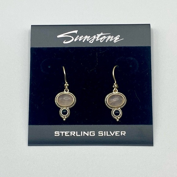 Sunstone Jewelry - NWT Sterling Silver Earrings with Nude & Black Stones